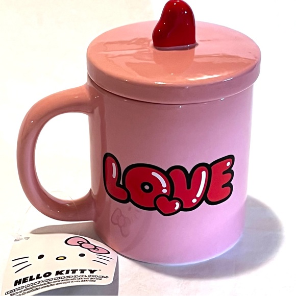 Hello Kitty HAPPY KISS DAY Ceramic Mug with Lid Pink - Picture 3 of 17